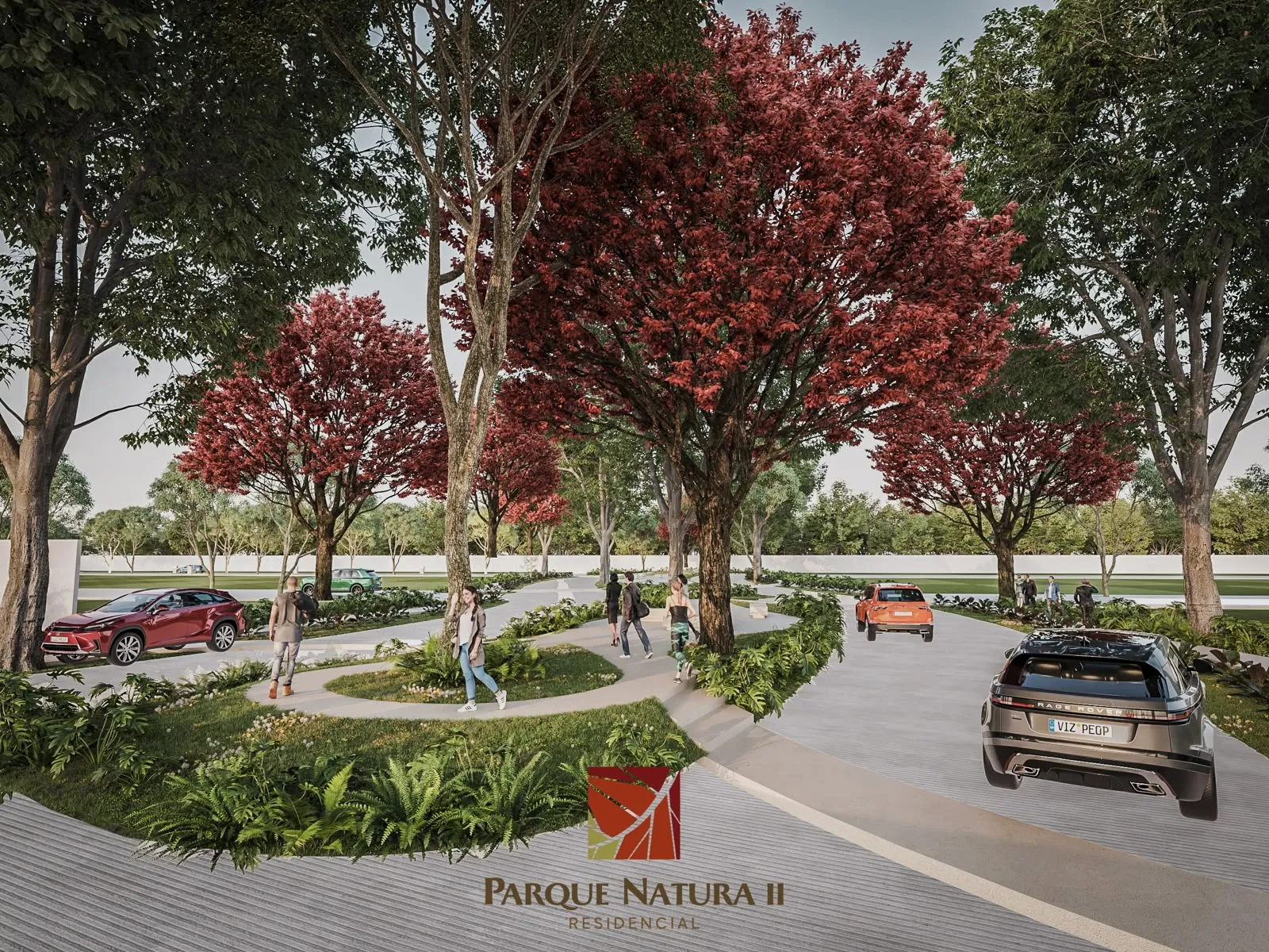 Parque central con sendero